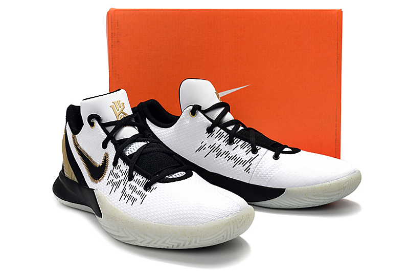 2019 Men Nike Kyrie Irving Flytrap 2 White Black Gold Shoes